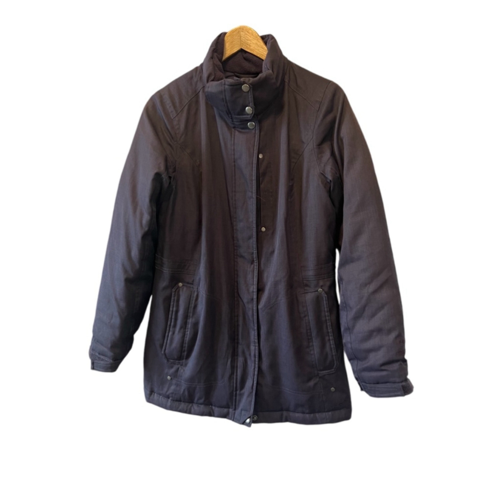 EDDIE BAUER Down Filled Purple Long Fit Zip Up Winter Jacket Coat XS - Picture 1 of 9